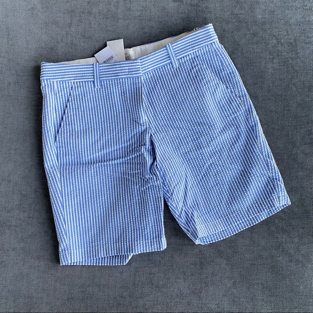 J. Crew Seersucker Blue Bermuda Shorts